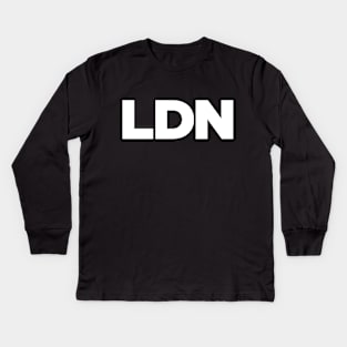 LDN - London proud city print - white Kids Long Sleeve T-Shirt